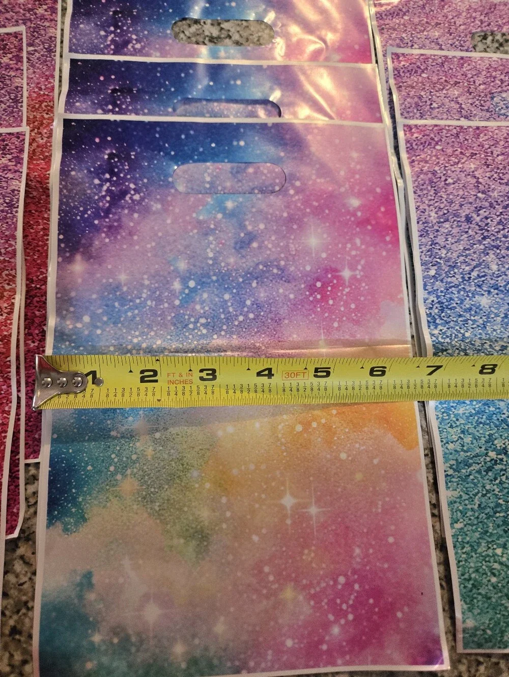 Rainbow Granite Glitter Party Gift Bags - Pack of 10